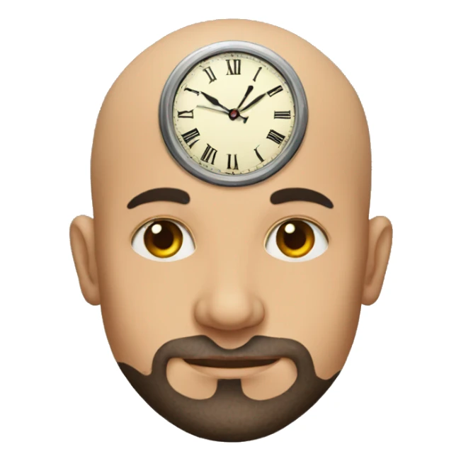 Bald man wearing tattoos of Latin clocks sticker