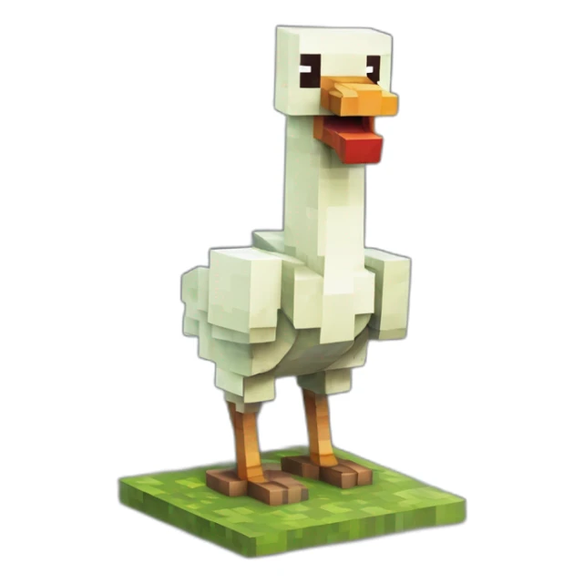 Zombie minecraft et une poule Minecraft sur sa tête sticker