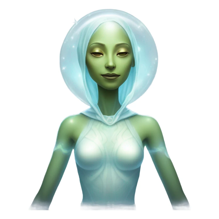 a heavenly alien woman full body sticker