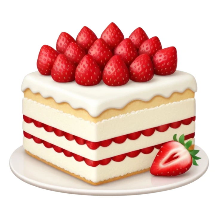 slice of white cake with strawberries on top sticker