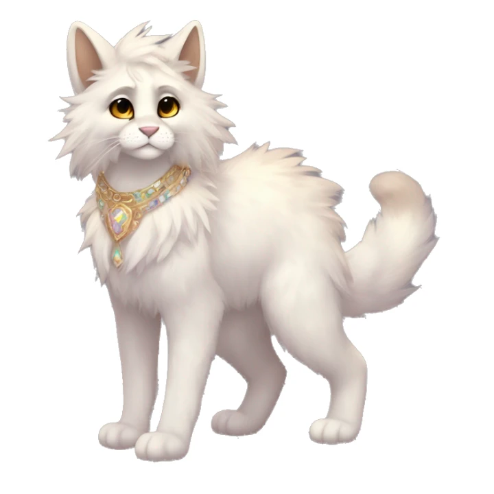 Furry, sparkle, iridescent, colorful, pastel, edgy, cool, fantasy beautiful, brown, beige, white, divine, godly, angelic, animal, anthro, full body, fursona, feline sticker