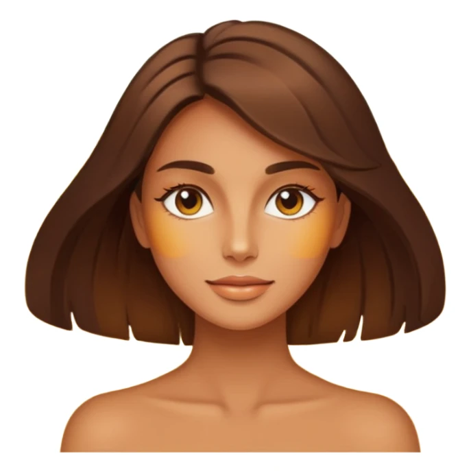 Tan brunette womans face superimposed on an image of the sun sticker