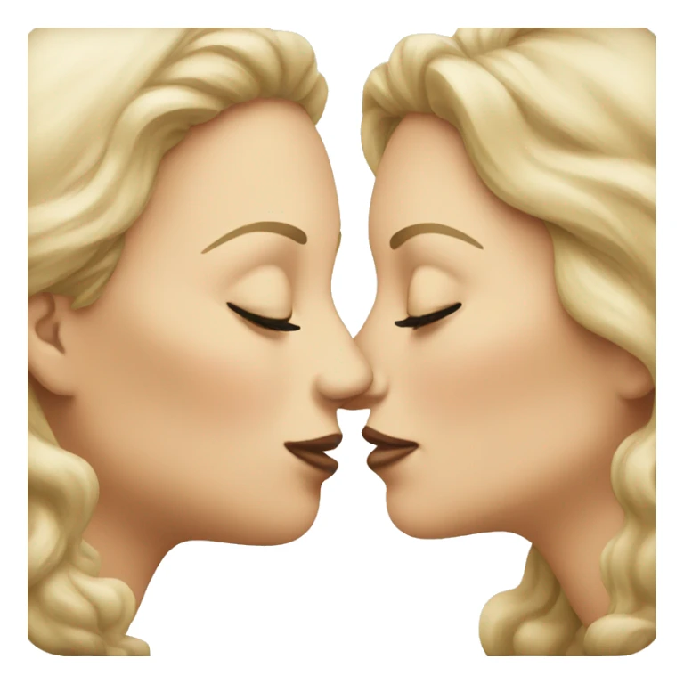 two white women kissing sticker