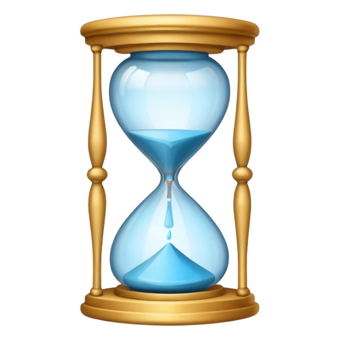checkmark fading into an hourglass emoji sticker
