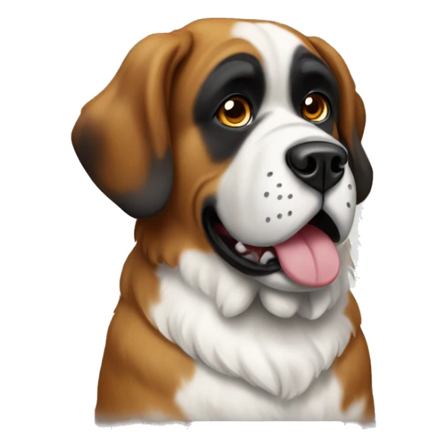 Saint bernard dog holding a sign sticker