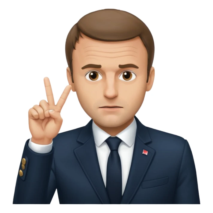 Emmanuel Macron qui fait un doigt d’honneur   sticker