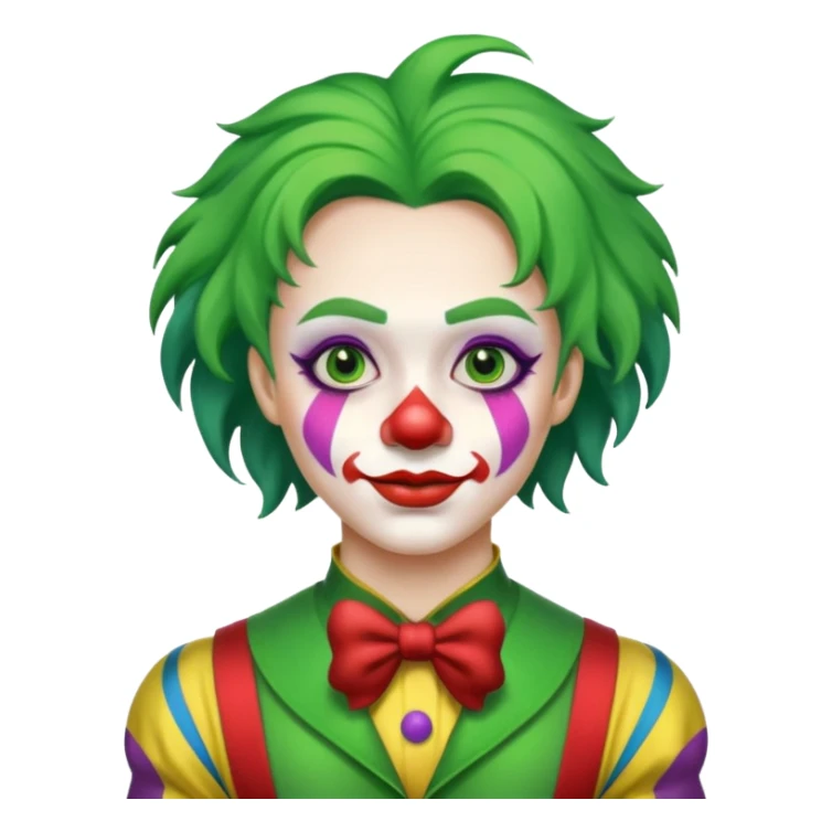 circus clown green hair full body sticker