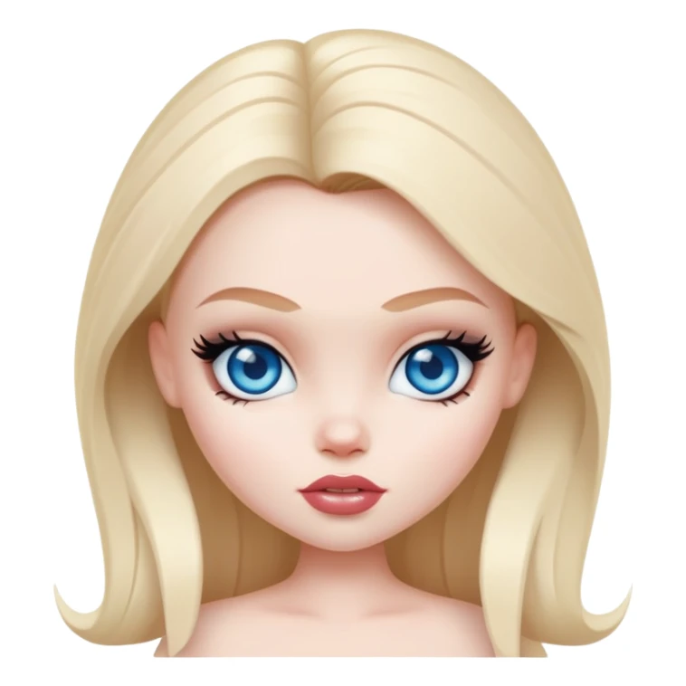pretty bratz baddie, pale skin, blue eyes sticker