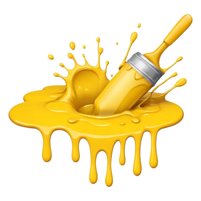 paint splatter, spilled paint, yellow color. sticker
