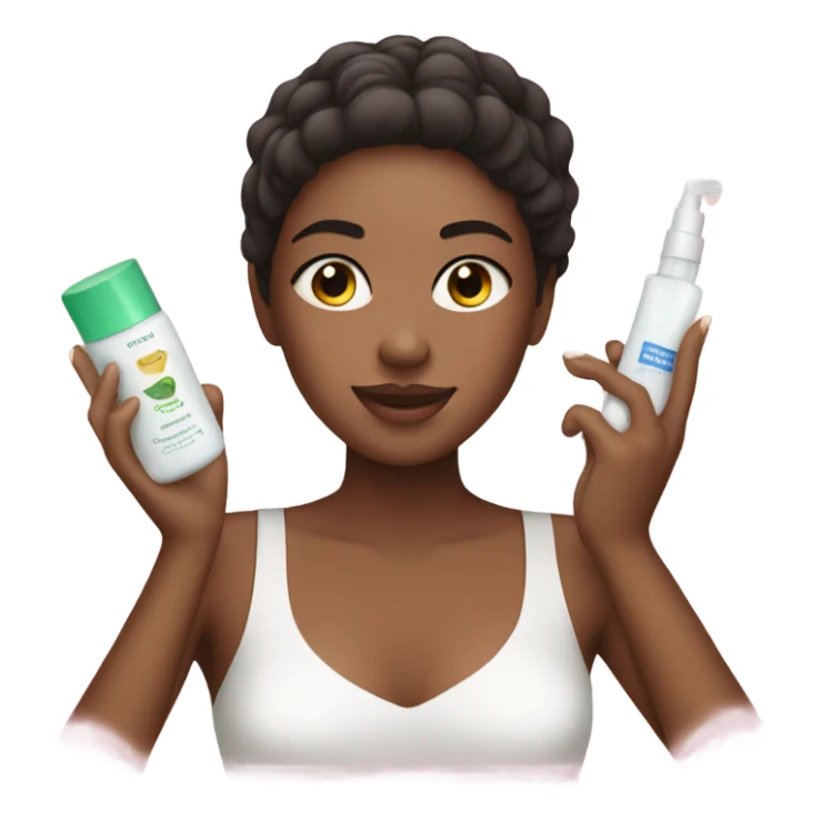 Girl wearing skin care sticker