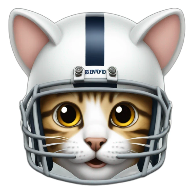 Cat wearing a football helmet sticker