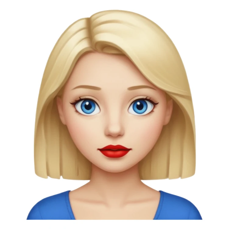 blond hair red lipstick girl sticker