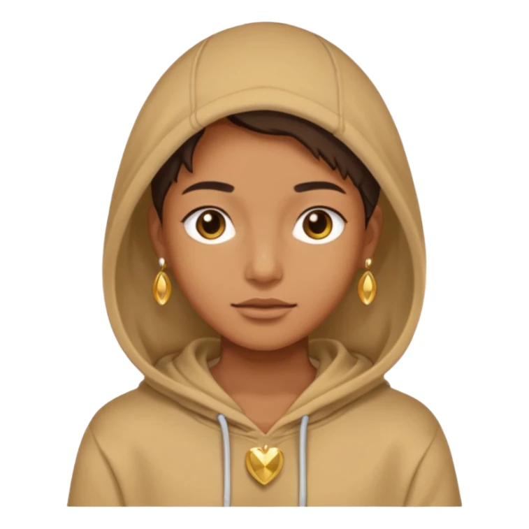 {
  "type": "human",
  "look": "tan hoodie, gold jewelry, neutral face"
} sticker