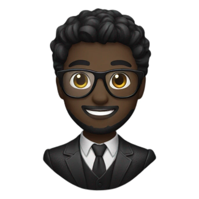 Black panther with glass and black suit sticker