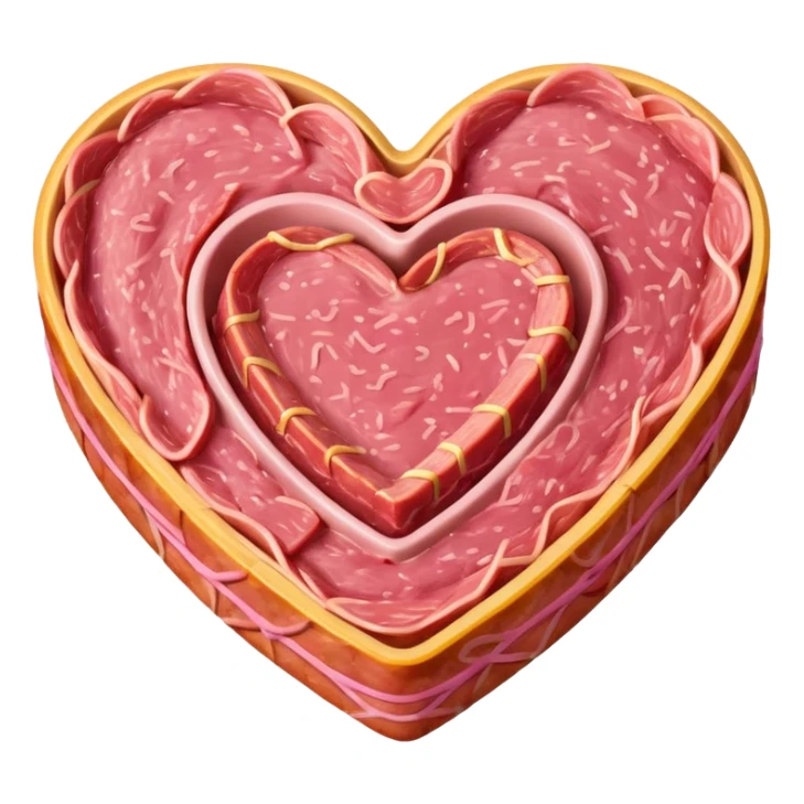 Heart made of spam meat sticker