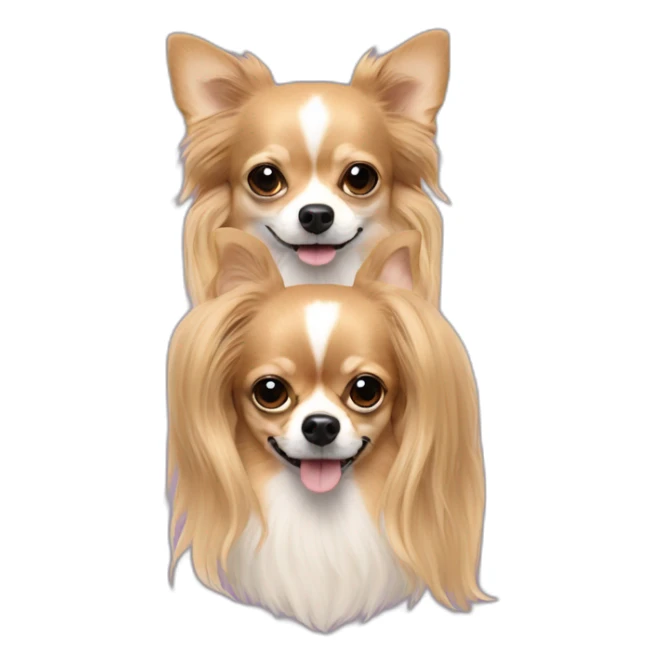 Long hair sand chihuahua and two men sticker