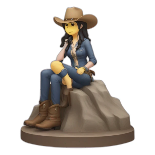 Anime cowgirl position statue with two persons sticker