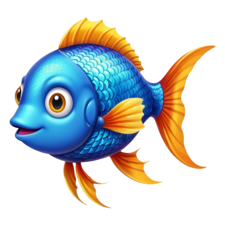 Adorable fish with large sparkling eyes and long flowing fins. sticker