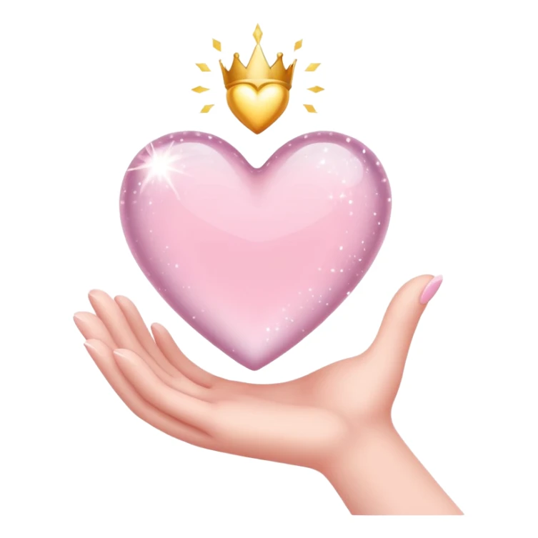 Pale pink heart with sparkles on the hand sticker
