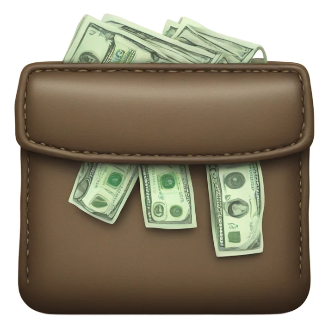 wallet full of cash front view sticker