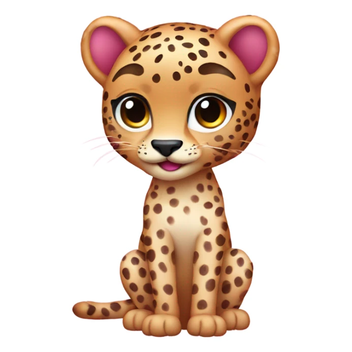 Pink ombre full-body cheetah with glitter sticker