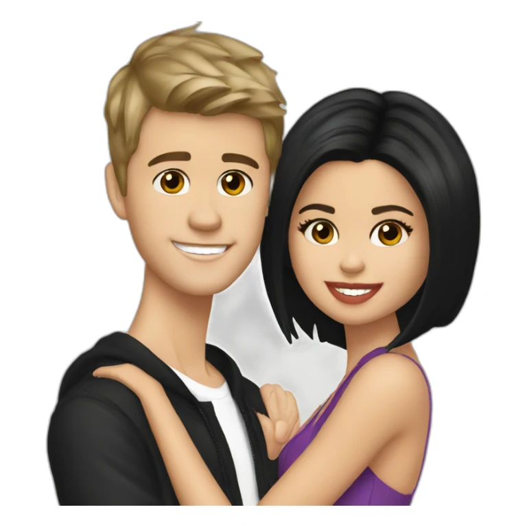 Selena Gomez with Justin Bieber sticker