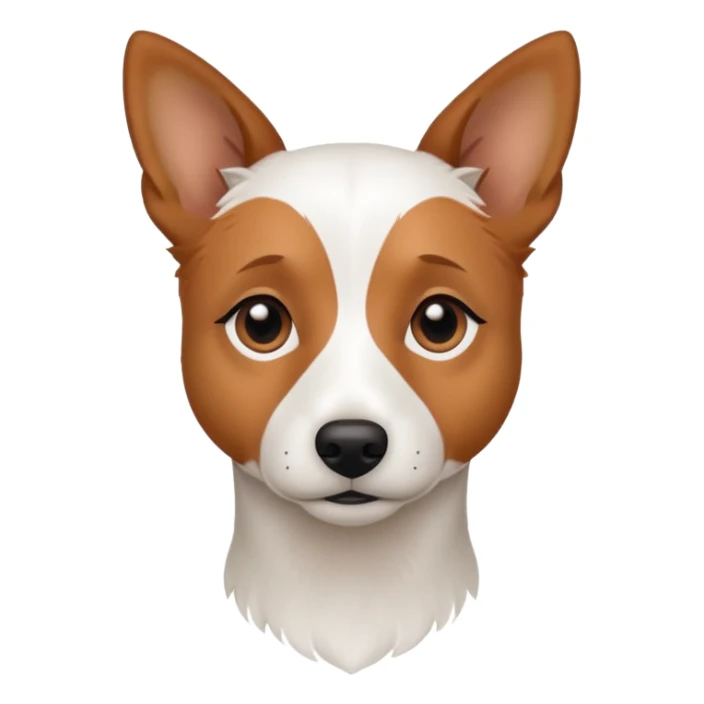 a fully white jack russell the size of a kelpie with light brown ears and a light brown patch on one eye sticker