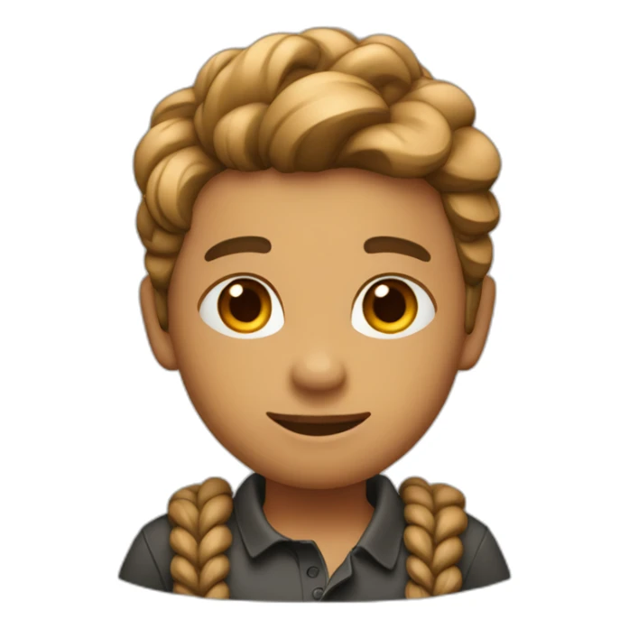 Kris pande light brown boy with braidd and a polo shirt sticker