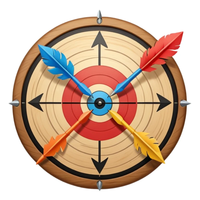 3 arrows at the center of a target sticker