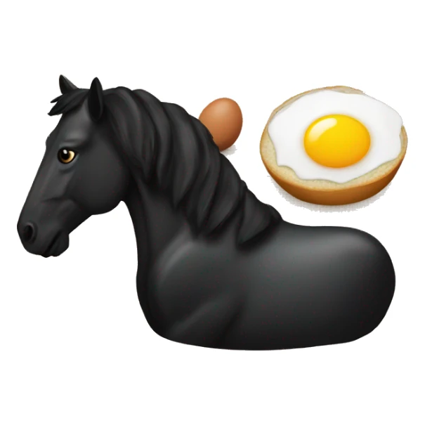 horse eating steak and eggs in black uggs sticker