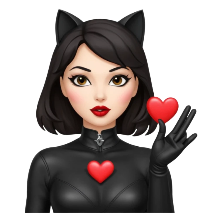 Catwoman manda besos corazon sticker