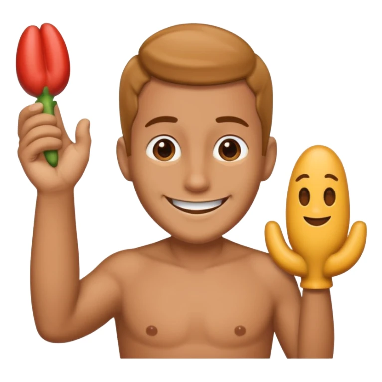 Smiling face with a large hard erect penis sticker