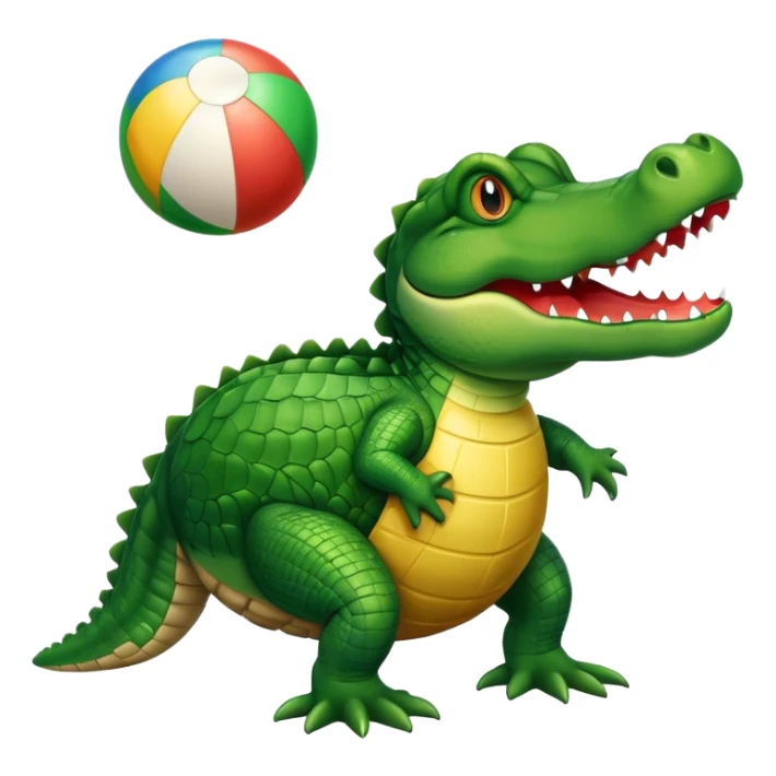 Alligator with beatch ball on his nad sticker