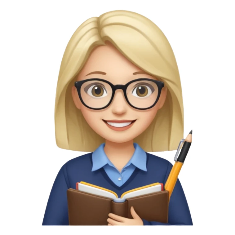 A true woman who is interested in dermatology, wearing glasses and holding notebooks and pens sticker