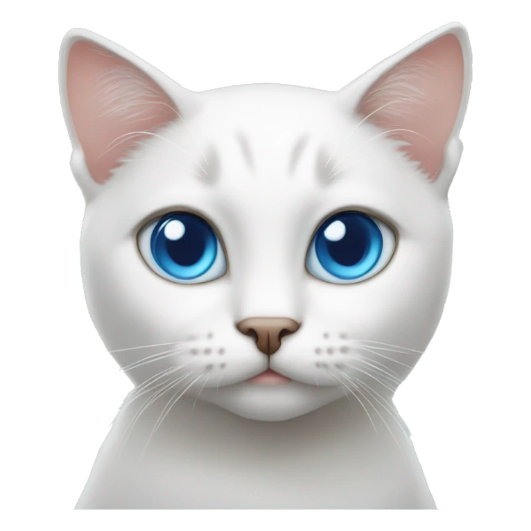 Short White coated cat with blue eyes  sticker