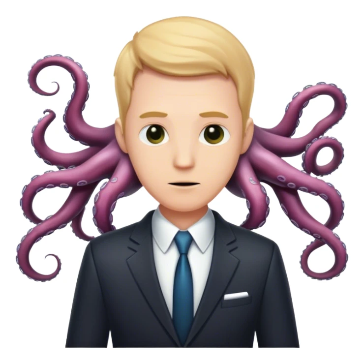 faceless white man wearing a suit and with tentacles  sticker