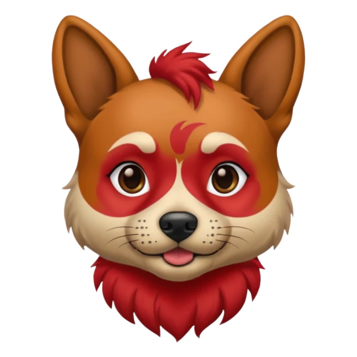 dog with tattoed face and red hair sticker