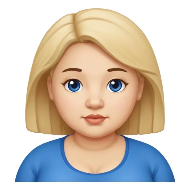 A slightly chubby proper women wearing blue  sticker