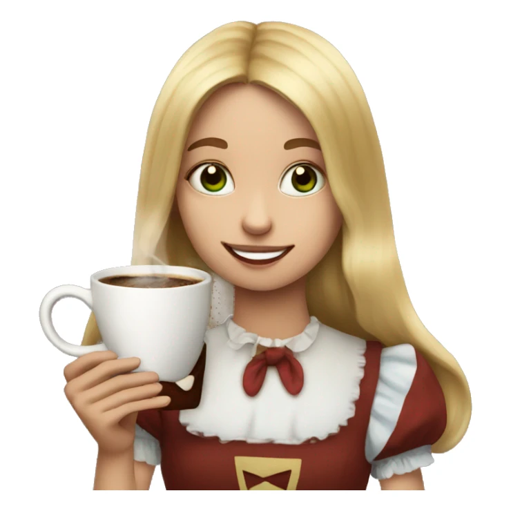 Alice's adventures in Wonderland drinks coffee sticker