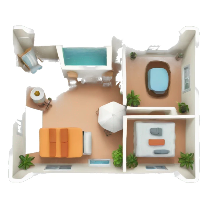 a drone top down shot of an airbnb appartement sticker