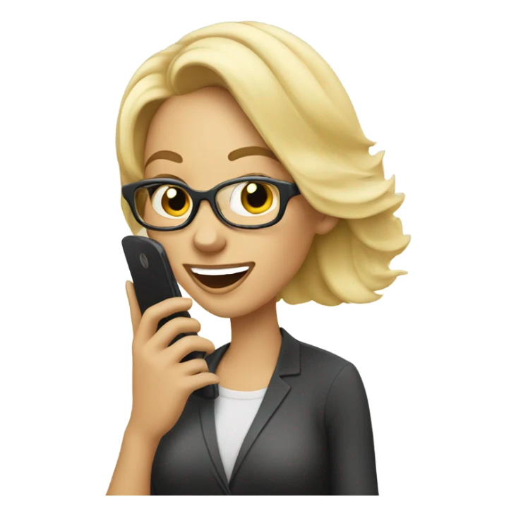 Beautiful Blonde woman wearing glasses calling on cell phone sticker