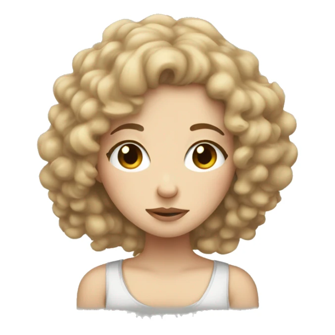 Sleepy white girl with 4a curly hair  sticker