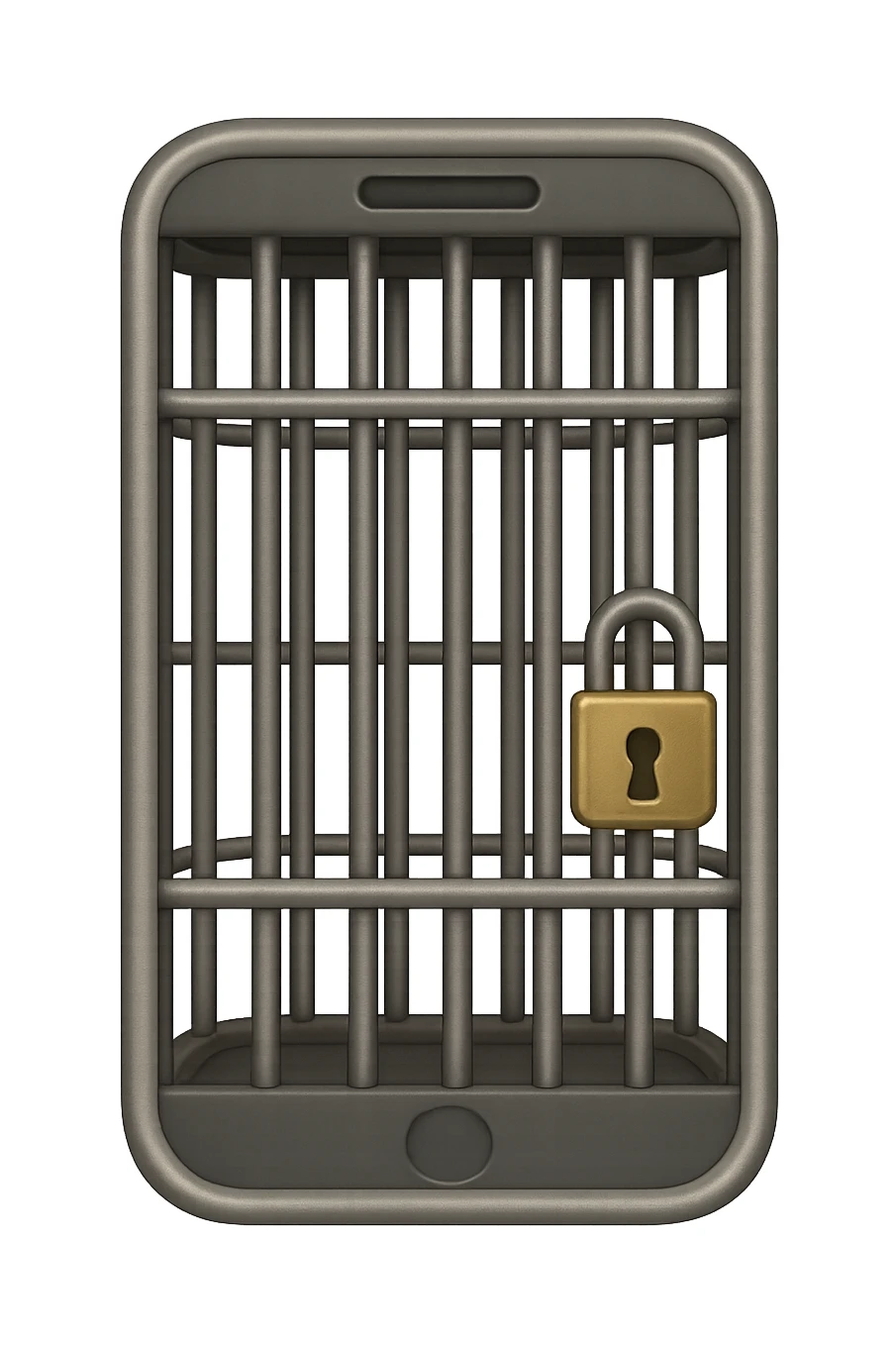 Disturbi alimentari visti come una gabbia stile emoji iphone. sticker