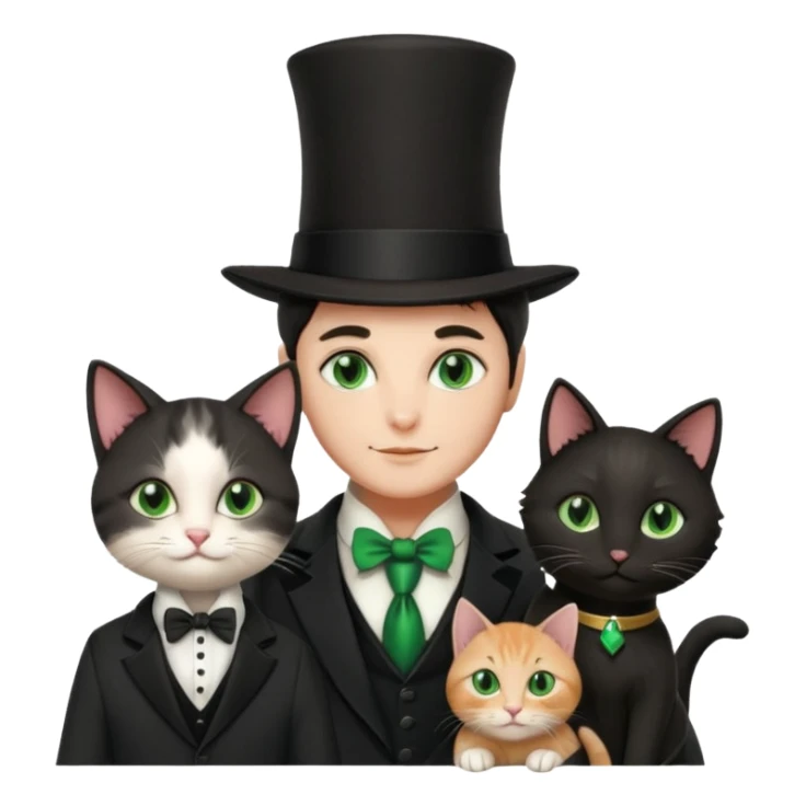 magician couple and their pet cat sticker