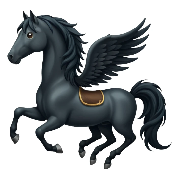 black flying horse Let him look upA sticker