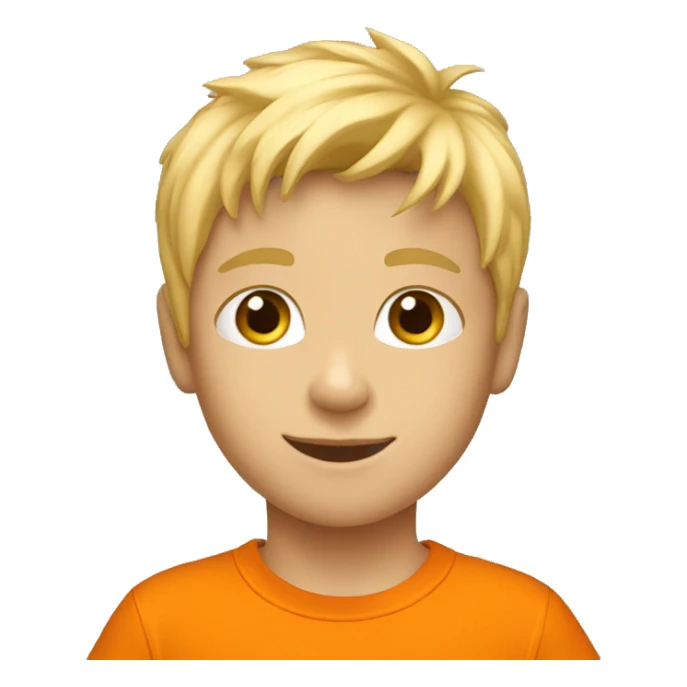 blonde kid dance with orange t shirt  sticker