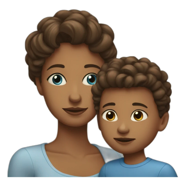 Mother love son white skine blue eyes sticker