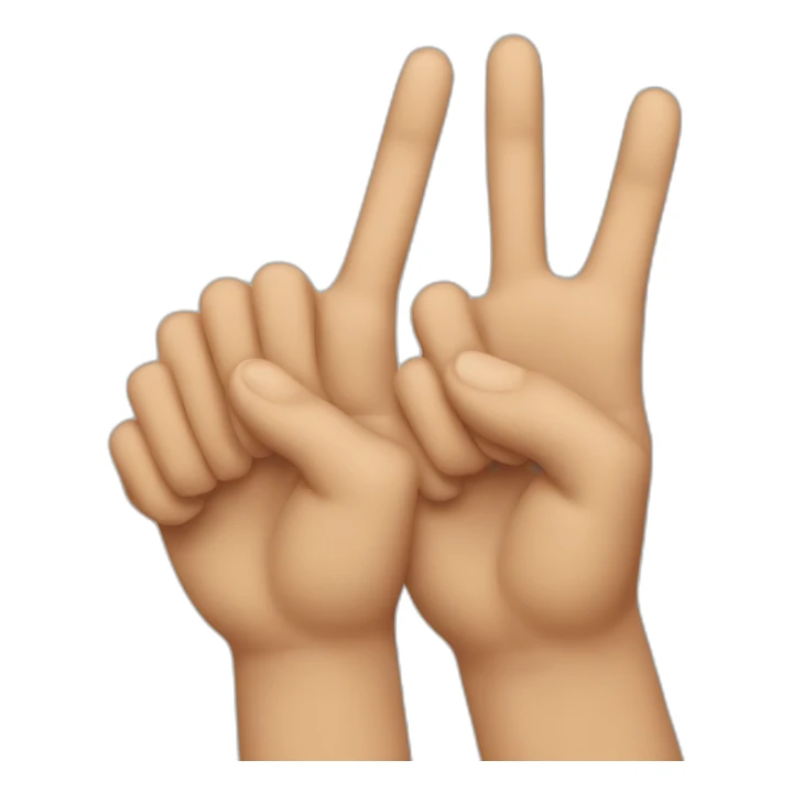 The two hands close side by side with just the middle and index fingers raised sticker