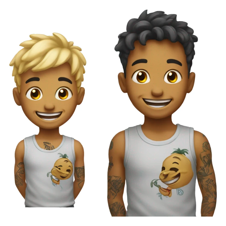 Happy boy + tattoo  sticker