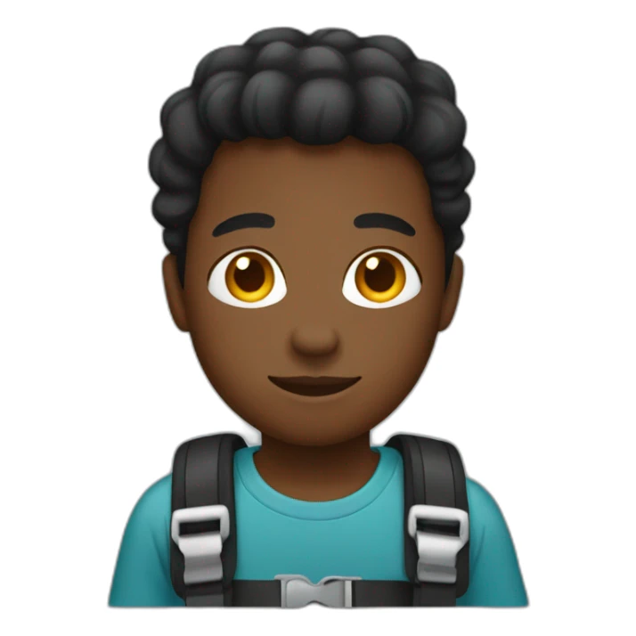 black kid wearing seatbelt sticker